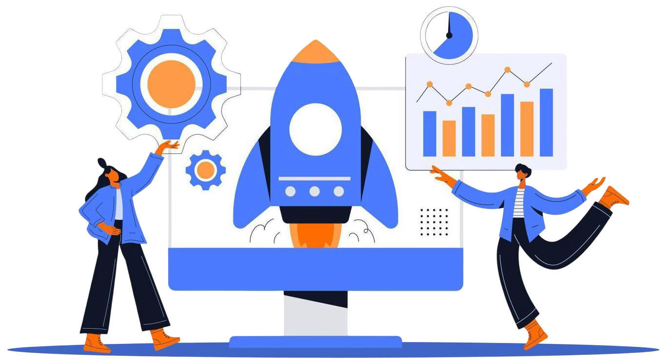 business development process product innovation creative ideas starting launch startup business entrepreneurial concept flat illustration vector